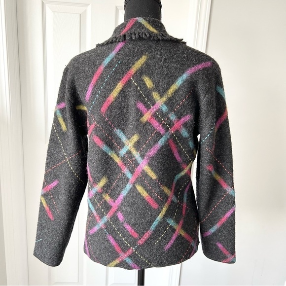 Talbots Abstract Printed Pure Wool Felted Jacket - Picture 3 of 15